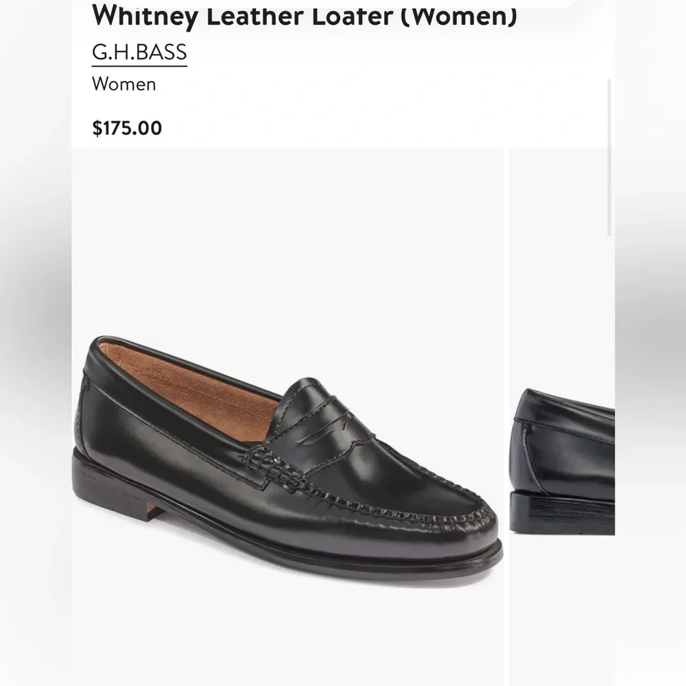 Women’s G.H bass Black Leather Loafers - Picture 3 of 6